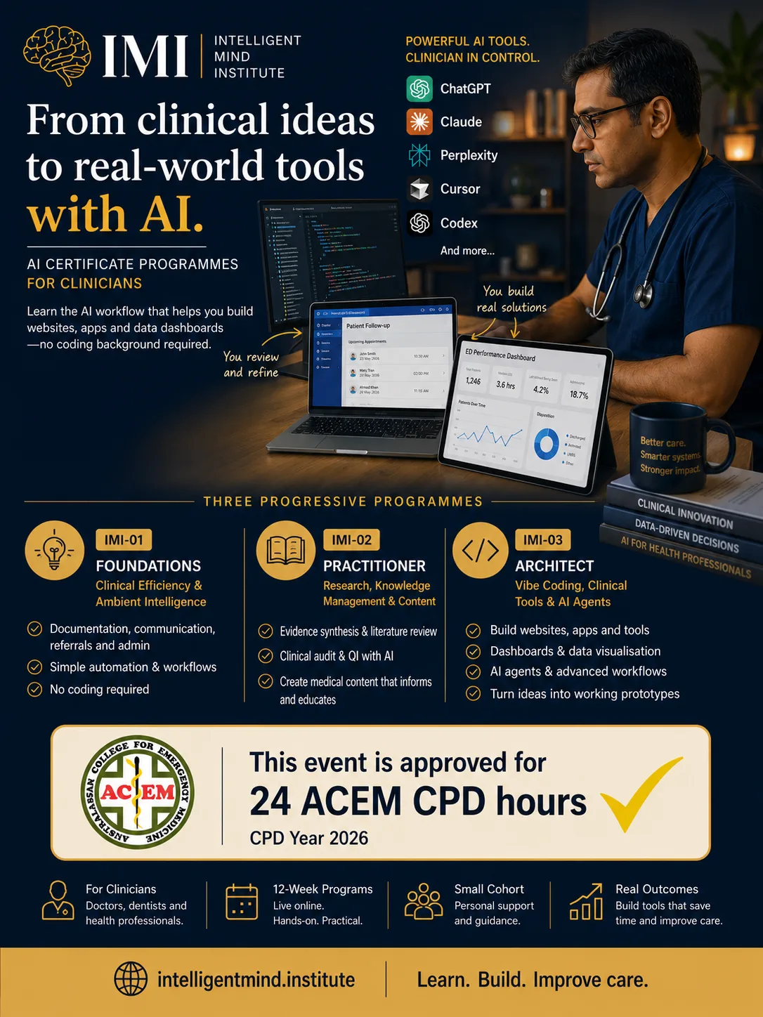 Intelligent Mind Institute — Practical AI Skills. Real Healthcare Impact.